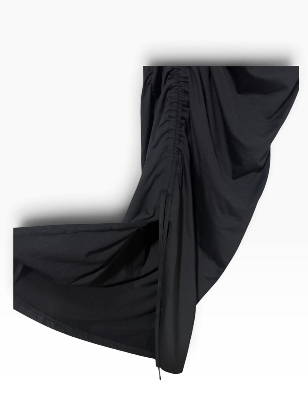 Rachel Parcell Asymmetric Shirred Jersey Midi-Dress in Black Size XS - Picture 9 of 12